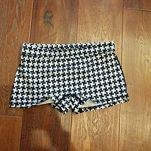 Houndstooth Black White Check Athletic Shorts